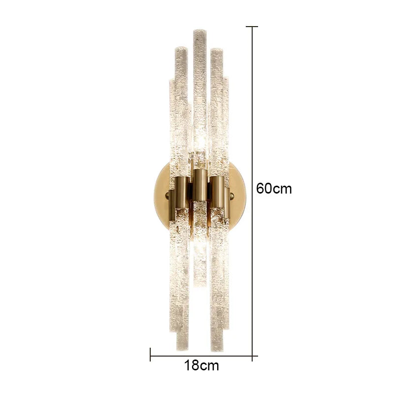 Water Ripple Glass Crystal Copper Wall Lamp - Modern Minimalist Indoor Lighting