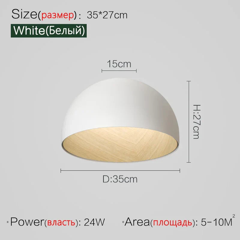 Modern Wood Grain Ceiling Lamp: Creative Minimalist Bedroom Study Light