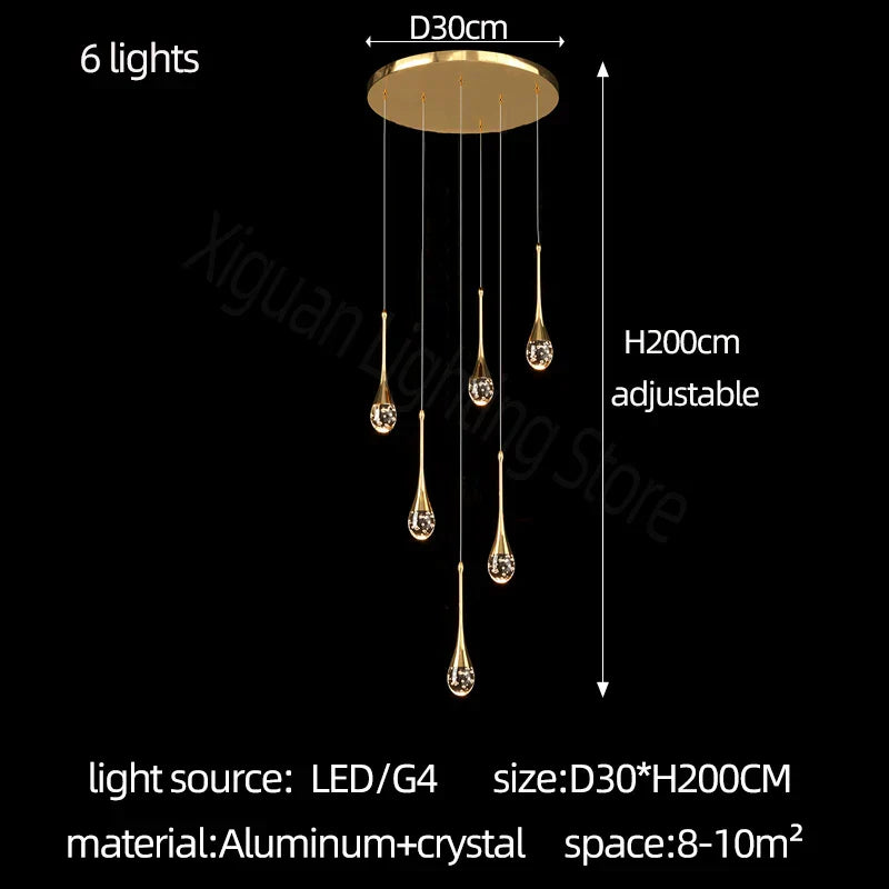 Crystal Bubble Chandelier for Living, Dining, Bedroom - Modern Stairwell Design