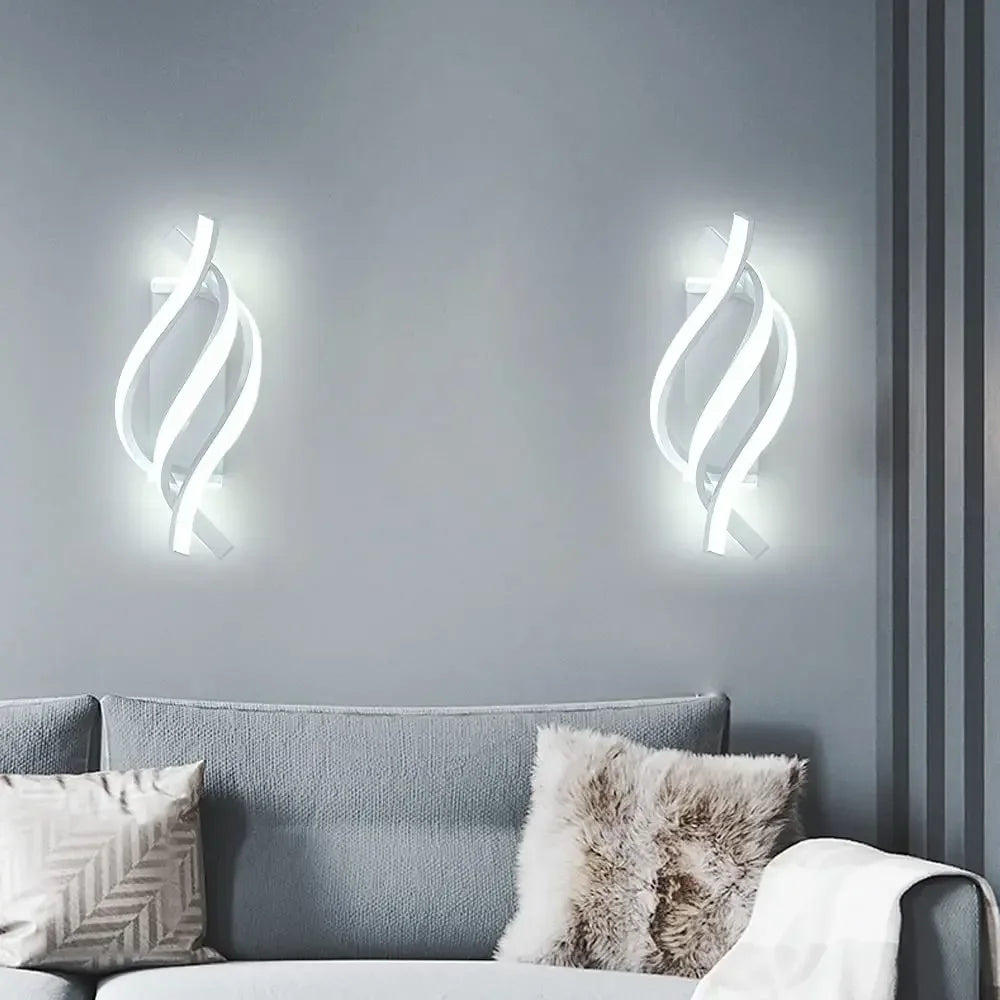 LED Wall Lamps Black White Light for Indoor Living Bedroom, Modern Design
