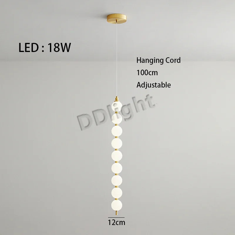Modern LED Copper Ceiling Chandelier White Ball Pendant Light Fixtures