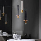 Marble Terrazzo Chandelier Lamp: Modern Cylindrical Spot Light for Restaurant, Bedroom