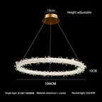 Crystal Flower LED Chandelier Pendant Light for Living and Dining Room