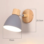 Wood Bedroom Wall Light Modern Macaron LED Sconce, Nordic Minimalist Design