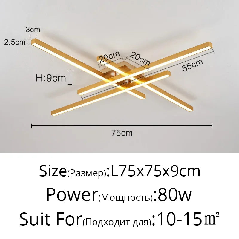 Modern Minimalist LED Ceiling Strip Lights for Living Room, Kitchen, Bedroom