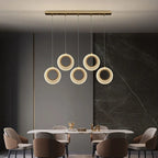 Crystal LED Chandelier: Modern Gold Kitchen Lighting, Simple Elegant Design.