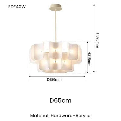 LED Chandelier: Luxe Fingerprint Design for Living Room, Bedroom, Hotel Lobby