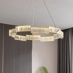 Crystal Pendant Chandelier: Modern Luxury LED Fixture for Living Dining Kitchen Bedroom