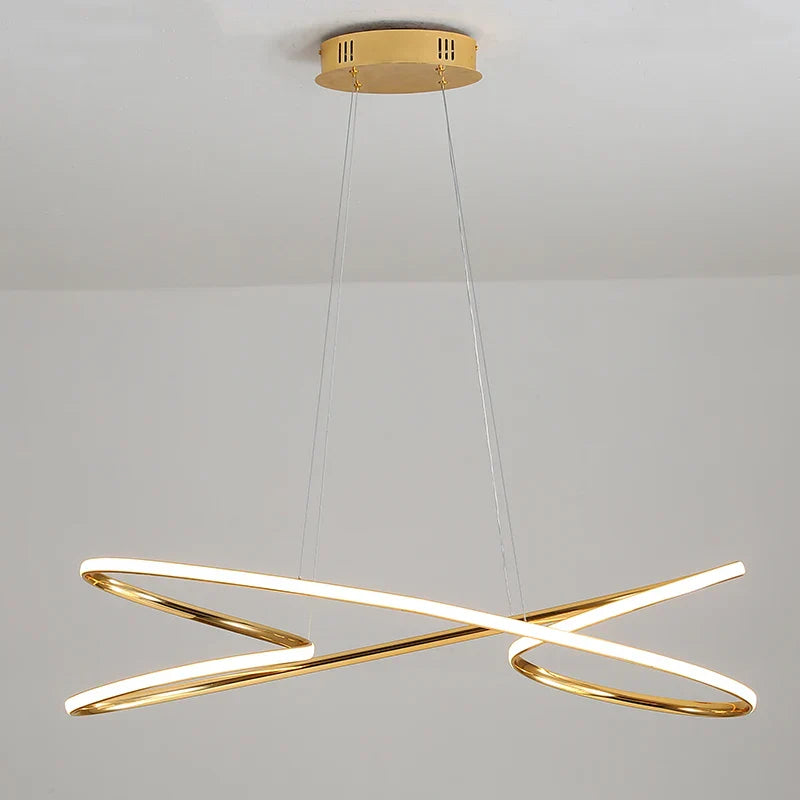 Modern Gold/Chrome LED Chandelier for Dining/Bedroom, Length 800/1000mm