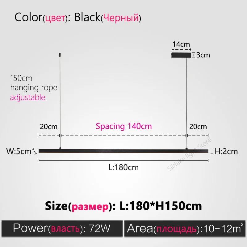 Modern Minimalist Nordic Chandelier Strip Creative Bar Table Lights