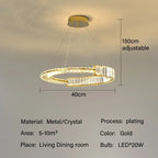 Crystal Chandeliers: Modern Luxury LED Lighting Fixture for Living, Dining, and Bedroom