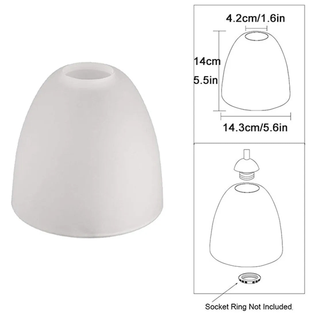 Frosted Glass Shade for E27 E26 Ceiling Fan Wall Light Pendant Lamp