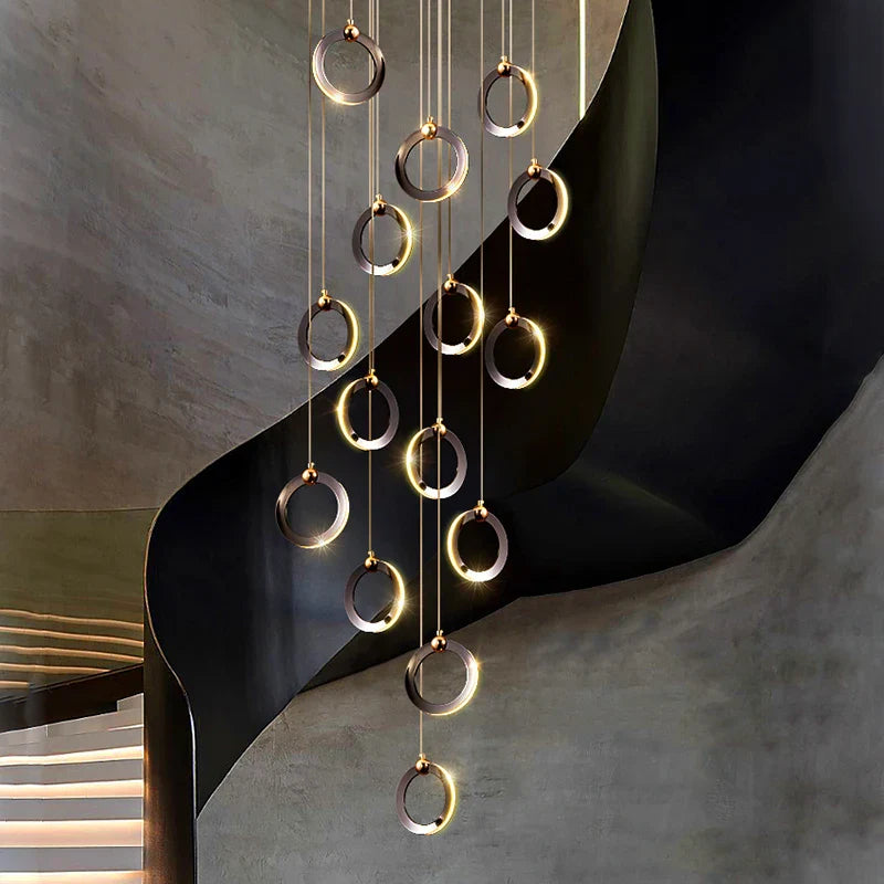 Crystal Chandelier Stair Pendant, Modern Living Room Lighting, Interior Home Decoration