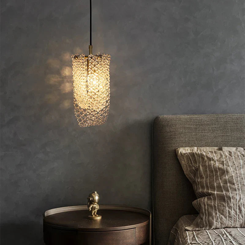 Crystal LED Ceiling Chandelier | Modern Bedroom Pendant Lamp