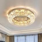 Crystal Gold LED Ring Ceiling Light - Modern Luxury Home Lighting