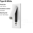 LED Wall Sconce Adjustable Reading Light for Hotel Bedroom, USB Charging