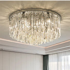 Modern Luxury Crystal Ceiling Light with LED E14, Gold/Chrome Finish