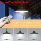 Solar Double-Head Chandelier: Waterproof LED Pendant Light with Remote Control