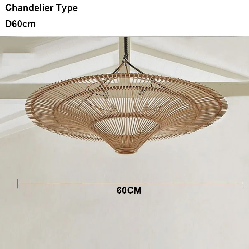 Handmade Rattan Pendant Light for Dining Room, Living Room, Bedroom, Hotel