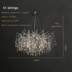 Crystal Pendant Chandelier Luxury LED Lighting Branch Design for Living and Dining Rooms