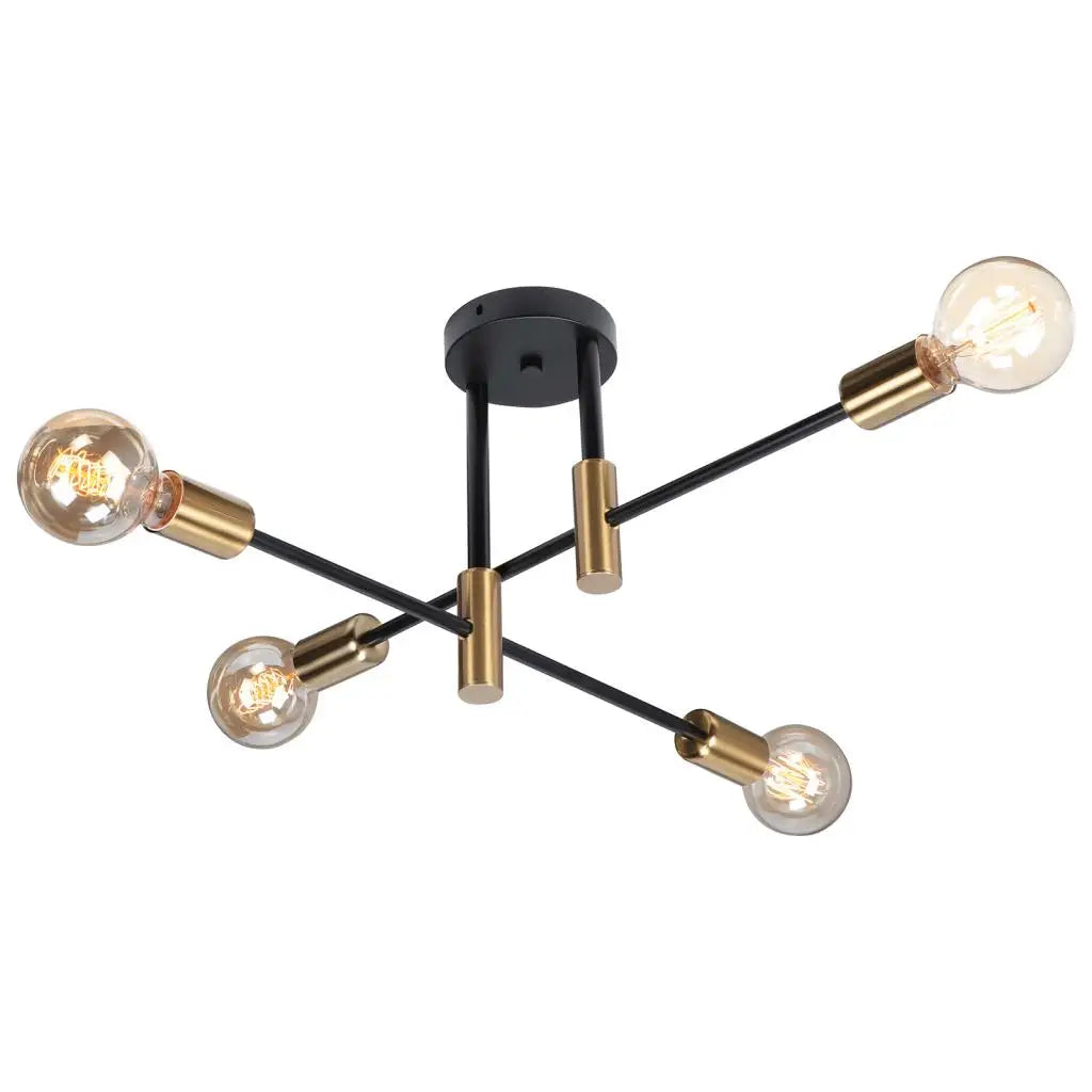 Industrial Chandelier: Modern Wrought Iron LED Ceiling Lamp for Home Decor