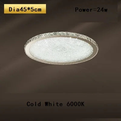 Crystal Round Ceiling Lamp Elegant LED Lighting for Bedroom & Living Room