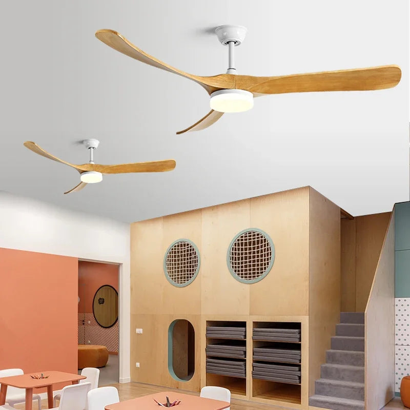 70" Wooden Ceiling Fan with Reversible Motor for Year-Round Comfort