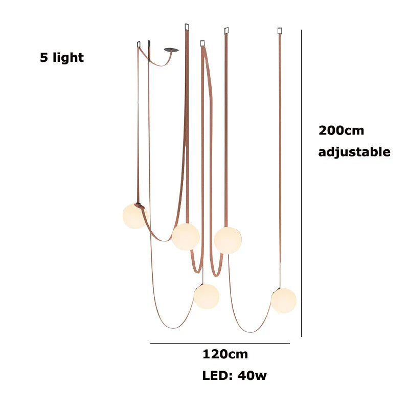 Glass Ball Pendant Lamp for Loft Living Dining Room, LED Lighting