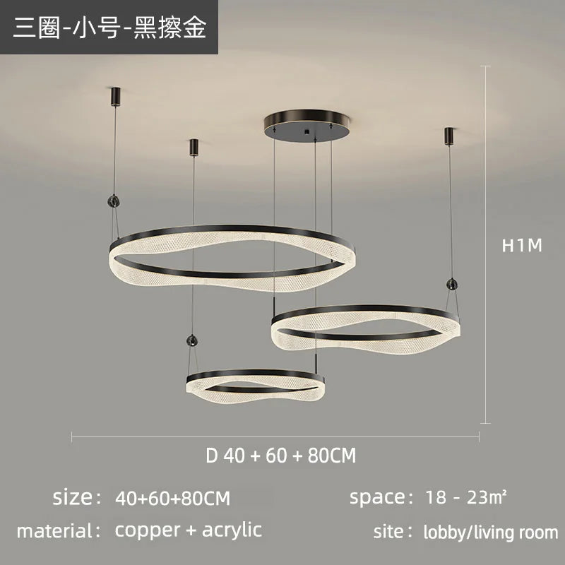 LED Ring Pendant Chandelier for Living Room Bedroom and Dining Room