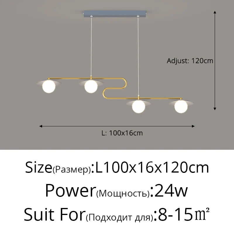 LED Dining Room Chandelier - Dimmable Ceiling Lighting Fixture