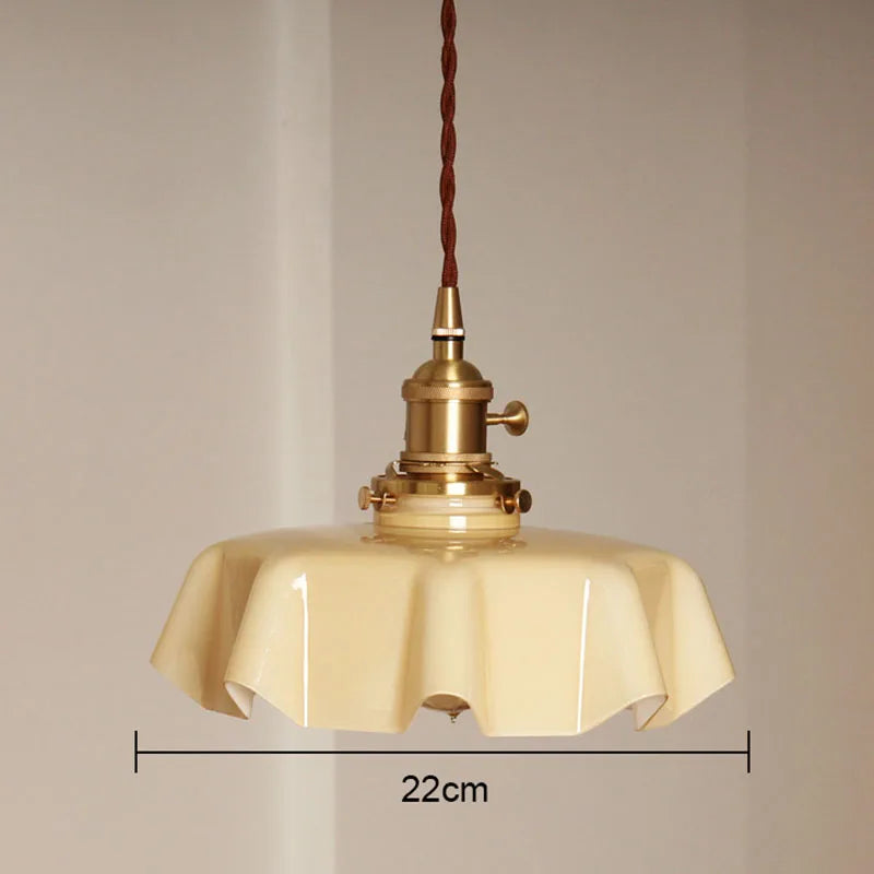 Cream Glass Cloud Pendant Light by - Simple Retro Indoor Chandelier for Home