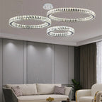 Round Crystal Ceiling Chandelier for Kitchen Dining Room LED Lighting Fixtures