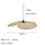 Petal Rattan Wicker Chandelier for Tea House Dining Room