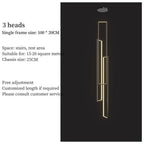 LED Stair Chandelier: Luxury Loft Geometry Pendant Lamps for Modern Living