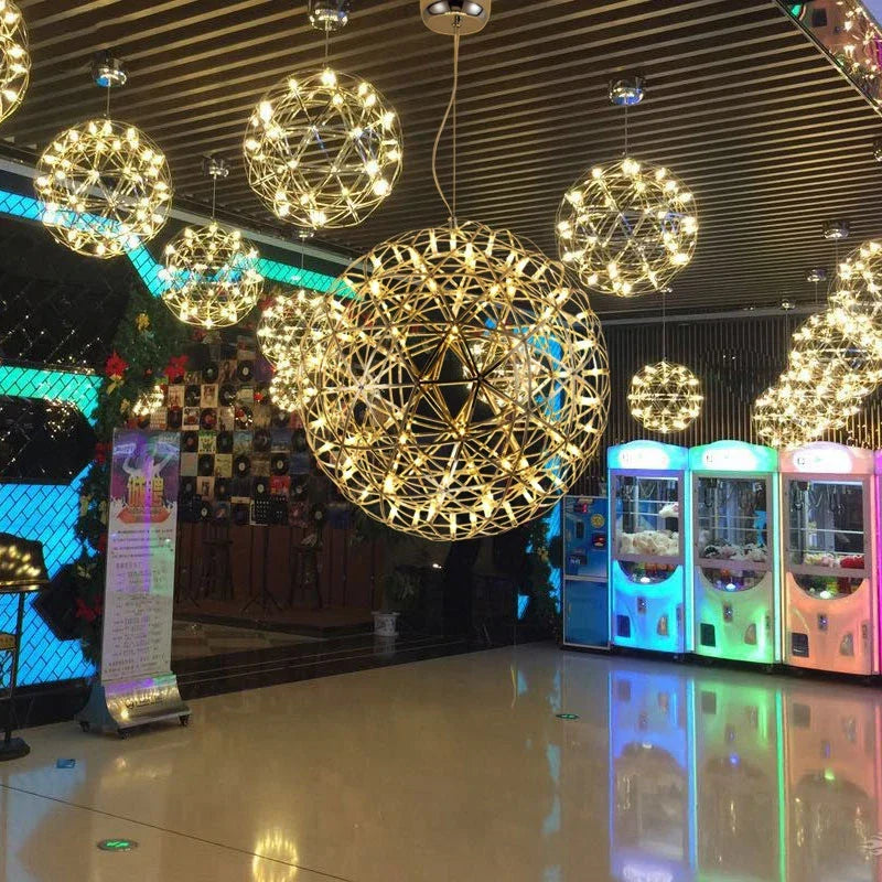 Spark Ball Pendant Chandelier, Designer LED Lamp, 304 Stainless Steel