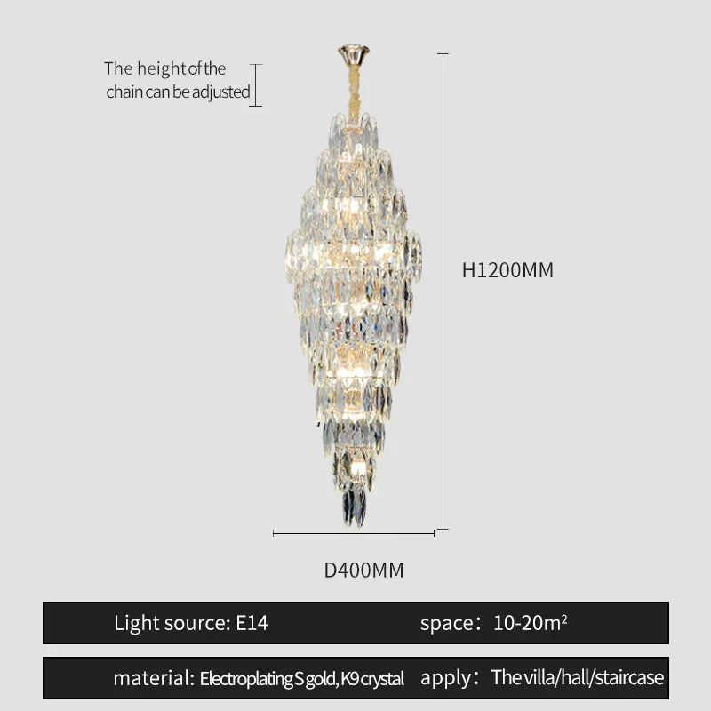 Crystal Chandelier for Luxe Modern European Villa Decor