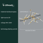 Gold Branch LED Chandelier for Duplex Villa Staircase - Modern Indoor Lighting