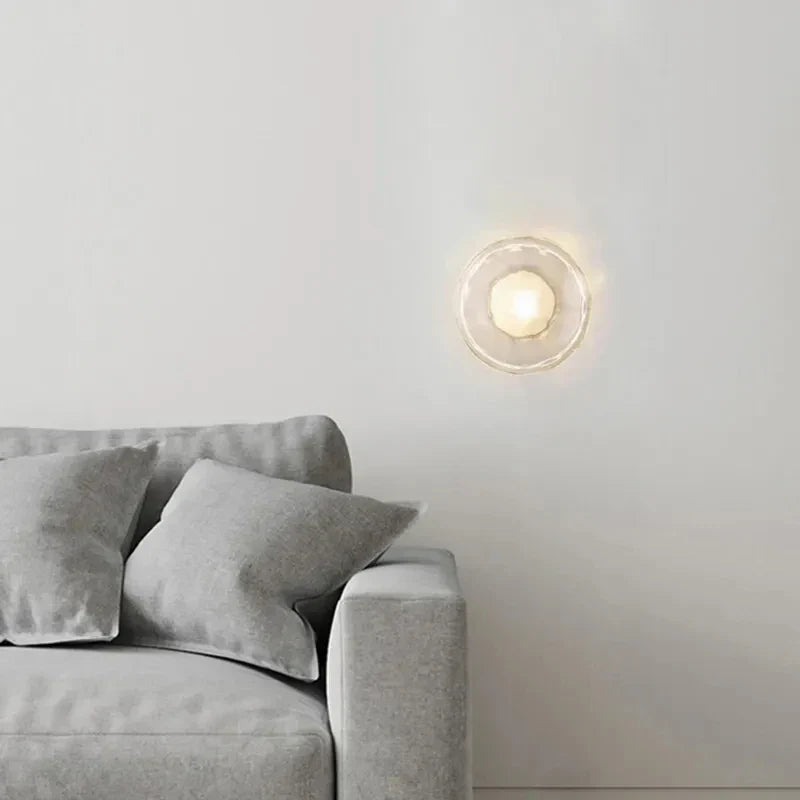 Nordic Glass Wall Lamp Modern Metal Light for Bedroom Parlor Restaurant Hallway