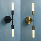 Modern Creative Glass Wall Lamps Ceiling Lighting 2-Heads Black Golden Fixture