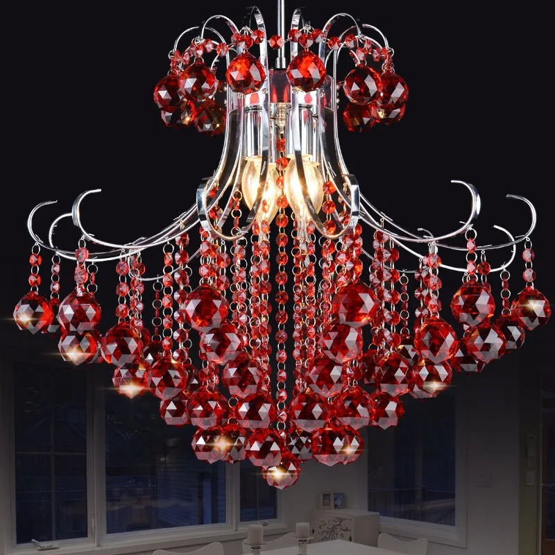 Modern Crystal Chandelier | Colourful Indoor Living Room Light Fixture