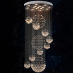 Modern Crystal Ball Chandelier by - Large Size D80*H300cm - Guaranteed Quality