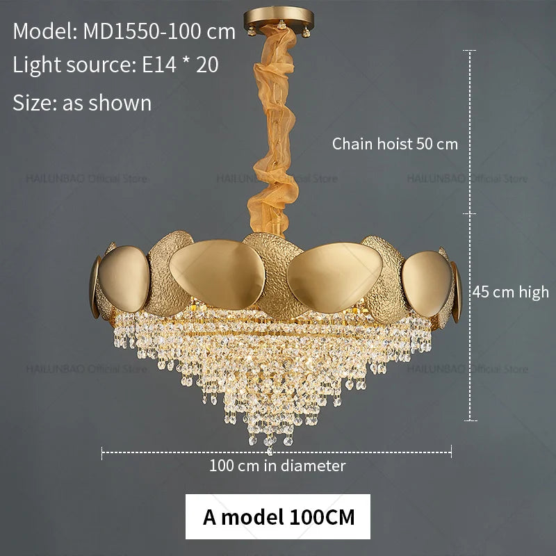 Elegant Crystal Chandelier for Villa Hotel Project Bedroom Restaurant Living Room
