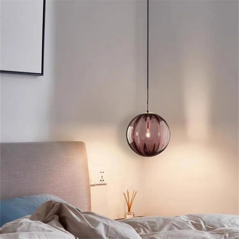 Water Grain Glass Pendant Light for Kitchen Bar Dining Room