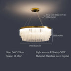 Crystal Luxury Hanging Ceiling Lamps LED Chandelier for Living Room Decor
