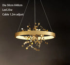 Modern Stainless Steel Ring Pendant Lighting for Home Decorución