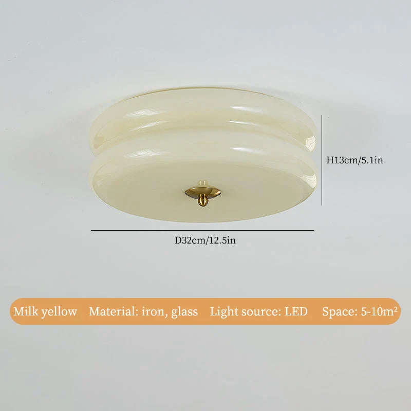 White Yellow Glass LED Ceiling Chandelier Modern Living Room Decor