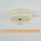 White Yellow Glass LED Ceiling Chandelier Modern Living Room Decor