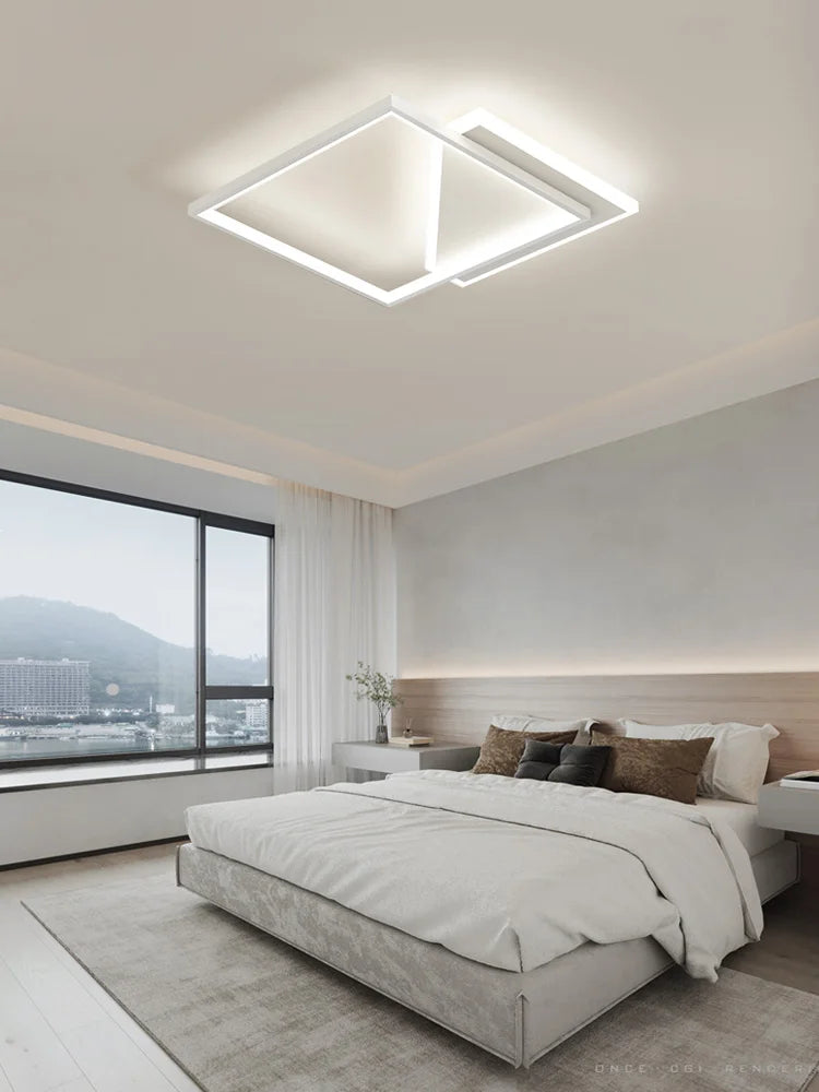 Geometric LED Ceiling Lamp | Modern Nordic Bedroom Study Light