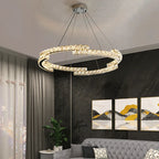 Crystal Ceiling Chandelier: Modern Stainless Steel LED Indoor Lighting for Living Room & Bedroom