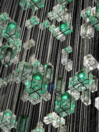 Crystal Cube Pendant Light: Modern Designer Chandelier for Home & Hotel Settings